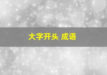 大字开头 成语